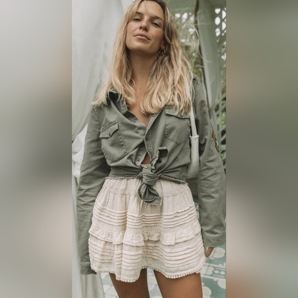 Spell & the Gypsy Collective Organic Cotton Sand Hanalei Mini Skirt